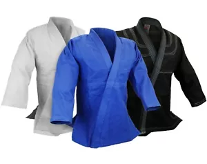 BJJ Jiu Jitsu Gi Jacket Top Only, 100% cotton Preshrunk, Single weave One Piece - Picture 1 of 14