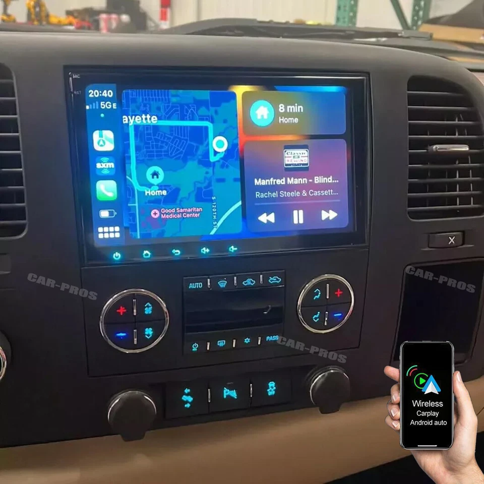 Rádio de carro 8" para 2007-2013 Chevy Silverado 1500 2500 Android CarPlay GPS estéreo - Imagem 1 de 4