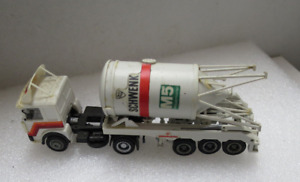 1/87 HO TRAIN SCALE HERPA MAN TRUCK AND SILO TRANSPORTER TRAILER