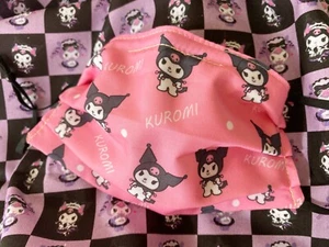 Kuromi Handmade 3 Layer Face Mask Adult Size Sanrio Cosplay - Picture 1 of 1