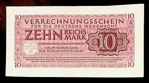 1944 Deutschland 2. Weltkrieg Wehrmacht 10 Reichsmark Banknote - Bild 1 von 2