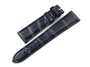 Cinturino Vero Cocco Blu Metallico 20/16mm Made Italy Fatto a Mano Elegante Top - Imagen 1 de 4