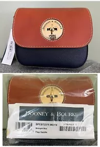 Dooney & Bourke Pebble Grain Turnlock Flap Saddle Crossbody, NWT, BPEBT2375 MDTN - Picture 1 of 10