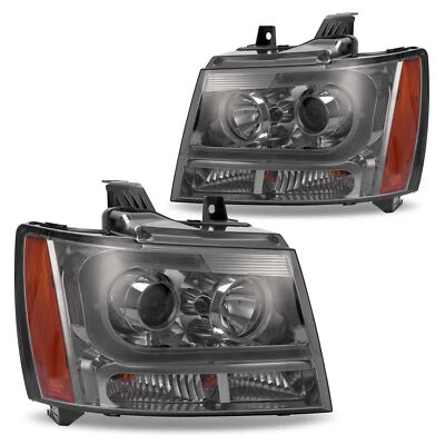 LED DRL Tube Projector Headlight For Chevy Avalanche Suburban Tahoe 2007-2014 Foto 1 de 4
