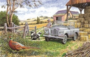 Tarjeta abierta Land Rover You Two Are Looking perros ovejas granero cumpleaños en blanco - Imagen 1 de 1