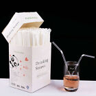 100/300Pcs Clear Individually Wrapped Boxed Drinking PP Straws Tea Drinks Straws