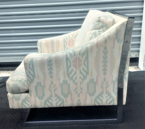Vintage Mid Century Modern Milo Baughman Style Chrome Cantilever Lounge Chair Cover