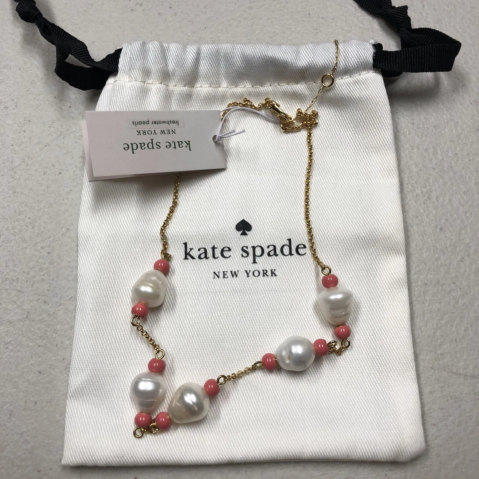 Kate Spade Goldtone Fresh Water 11 by 14mm Collar Necklace 13 Plus 3" Jm212