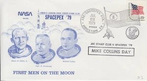 HOUSTON TX SPACEX STA 1979 APOLLO 11 10° ANNIVERSARIO. MAN ON MOON con MIKE COLLINS DAY - Foto 1 di 2