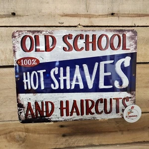 HOT SHAVES, LETRERO DE PELUQUERÍA, peluquería, vieja escuela, salón, corte de pelo - Imagen 1 de 1