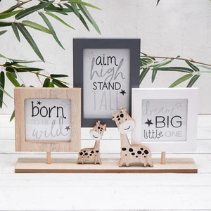 Cornice fotografica multi legno giraffa safari animale bambino 4x6 4x4 - Foto 1 di 3