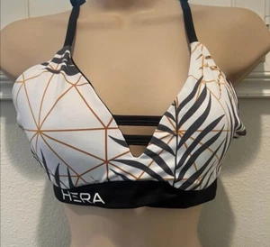 Women's Seamless X Back workout Sports Bra in Black/white Color NWT - Picture 1 of 4