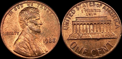 1982-P Misaligned Obvers Die Error - Cent - See Video Copper Large Date Penny Cover