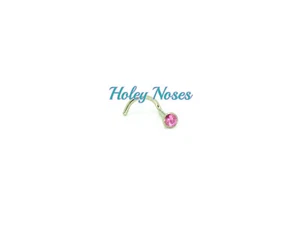 18ct White Gold Pink Sapphire Nose Stud 1.9mm Nose Stud, Ring jewellery - Bild 1 von 6