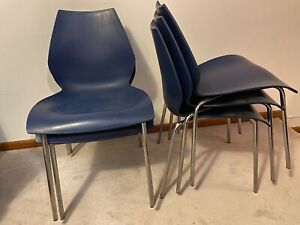 Dining Chairs x6 Blue Plastic