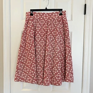 Haute of House Burgundy White Circle Full Skirt Size L Rockabilly Retro 50’s - Picture 1 of 12