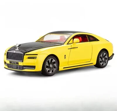 1:24 Diecast Rolls Royce Spectre Amarillo Modelo de Lujo Coche Juguete Niños Adultos Regalo Reino Unido Foto 1 de 4