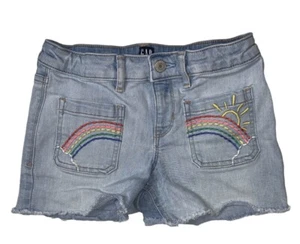 Preowned- Gap Kids Regular Stretch Denim Shortie Shorts Girls (Size 12) - Picture 1 of 8