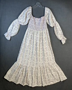Nothing Fits But Haru Maternity Dress Lilac Smocked Maxi Size M-L Retail $139 - Picture 1 of 9