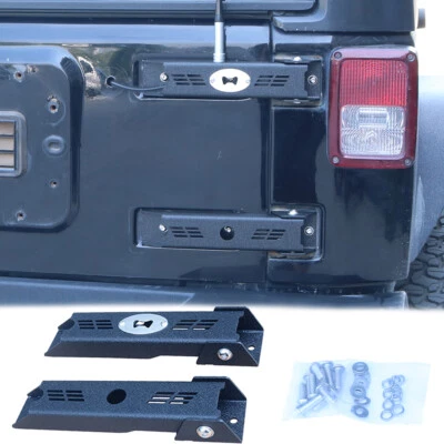 Conjunto de dobradiça de aço resistente preta para tampa da caçamba para Jeep Wrangler JK 2007-2018 - Imagem 1 de 4