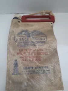 NEAT VINTAGE EAGLE BRAND CANVAS WATER SACK BAG H. WENZEL TENT & DUCK CO ST LOUIS - Picture 1 of 6