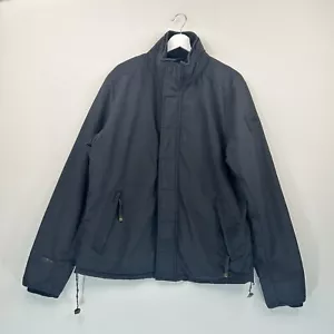 Fat Face Jacket Mens Medium Black Button Zip Up Coat Pockets Mid Length Casual - Picture 1 of 12