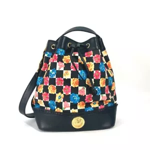 VERSACE Floral chain bag Bucket type flower Drawstring crossbody Shoulder Bag - Picture 1 of 16