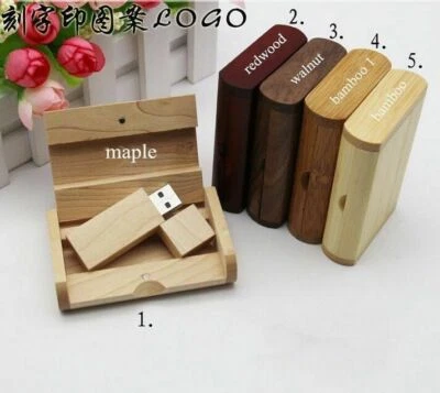 Free Custom studio Photography Logo Wood Box USB 2.0 Memory Flash pen Drive - Image 1 of 4