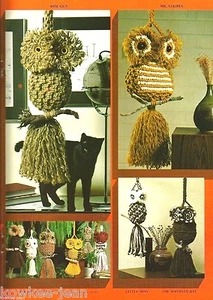RASCALS: thirteen 3-dimensional owls to macrame.  Vintage pattern book, USED - Picture 1 of 6