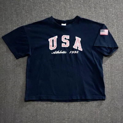 Camiseta De Colección Estados Unidos Atlética 1995 Para Hombre Talla XL (corta) Pro Spirit Bandera Americana Años 90 Foto 1 de 4