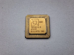 80286 AMD R80286-10/S Intel copyright 80286 vintage CPU GOLD new old stock - Picture 1 of 2