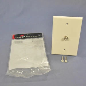 Cooper 2072LA Light Almond 1-Gang Coaxial Jack Thermoset Midsize Wallplate Cover - Picture 1 of 6