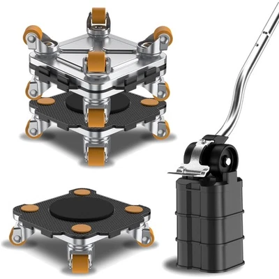 Möbeltransport Profi-Set Möbelheber 4 Transportwagen TPE Räder Schwarz - Bild 1 von 4