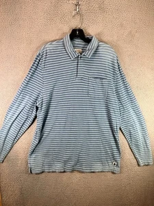 Quaker Marine Supply Polo Shirt Men Extra Large Striped Long Sleeve Terry Cloth - Picture 1 of 11