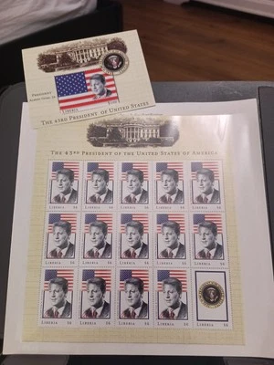 Liberia Souvenir Sheets US President Al Gore error WITHDRAWN - Image 1 of 2