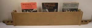 VINTAGE BLONDE OAK WOODEN HYMNAL HYMN BOOK BIBLE RACK HOLDER FROM CHURCH PEW - Picture 1 of 16