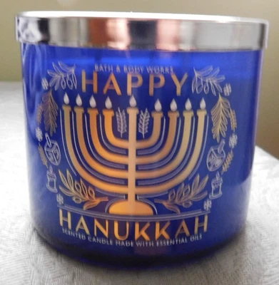 Bath & Body Works HAPPY HANUKKAH Candle Scented 3 Wick Large 14.5 oz - Image 1 of 3