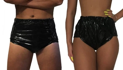 PVC Knöpferhose 4201GL Lack Schwarz GENÄHT Schwedenhose Windelhose ABDL - Bild 1 von 2