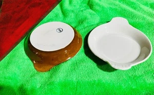 TWO BROWN Vintage Hall USA 434 Au Gratin Ceramic Casserole Baking Dishes - Picture 1 of 5