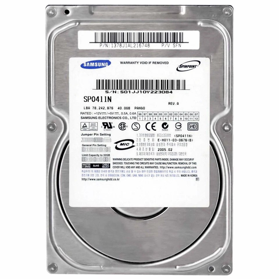 HARD DISK HDD DISCO IDE PATA EIDE 3,5" 40GB SAMSUNG SP0411N COMPUTER DESKTOP PC - Immagine 1 di 1