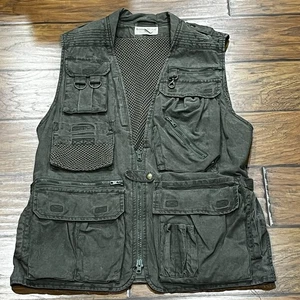 Vintage Banana Republic Safari Vest Mens Medium Mesh Photographer 90s Green - Picture 1 of 18