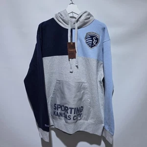 MLS Mitchell & Ness Kansas City Sporting Blue Hoodie Size L - Picture 1 of 5