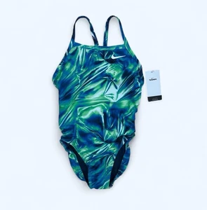 Nike Swim Damen Hydrastrong Multi Prt Fastback Badeanzug Blau Größe 32 Small - Bild 1 von 4