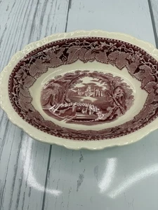 Vintage Mason's Ironstone Vista England rosa Transfergeschirr ovale Servierschüssel 9,5 Zoll - Bild 1 von 10