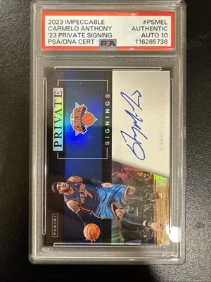 2023 Impecable Carmelo Anthony Firmas Privadas PSA Auto 10 Foto 1 de 2