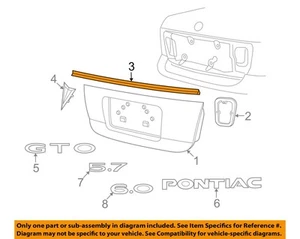 Tira de sellado de tapa de maletero Pontiac GM OEM 04-06 GTO 92143281 - Imagen 1 de 1