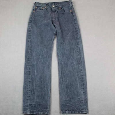 Levis 501 Jeans Mens 30x32 Washed Black Straight Leg Button Fly Fit 28X28 - Image 1 of 4
