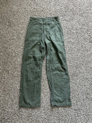 Vintage OG 107 Pants Green Type 1 Vietnam Sateen Military 28x29 Mens Trousers - Image 1 of 4