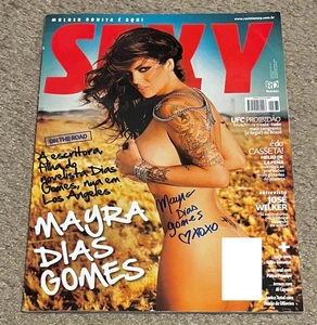 MAYRA DIAS GOMES Signed Auto SEXY Magazine July 2010 MAY VALENTINE NWA PROOF - Picture 1 of 20