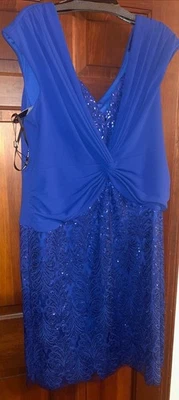 Vestido sem mangas Tadashi Shoji Mystic azul lantejoulas tamanho 20W - Imagem 1 de 4